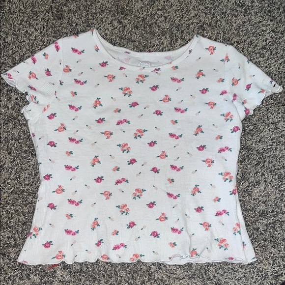 wonder nation Other - Wonder Nation White Floral Short Sleeve Tee